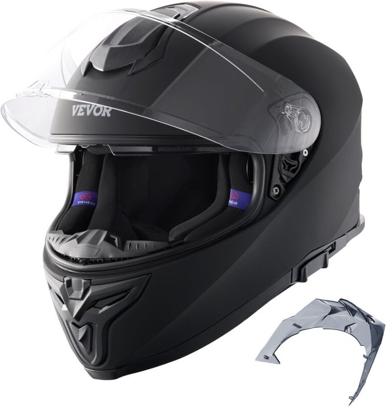 VEVOR Motorradhelm Motocross-Helme Integralhelm Größe S, Helme aus ABS mit Bluetooth-Schlitz & Wechselglas, DOT-geprüfte...