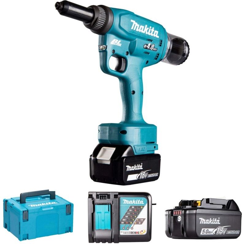Thumbnail - Nietmaschine Makita DRV150RTJ 18 v 5 Ah