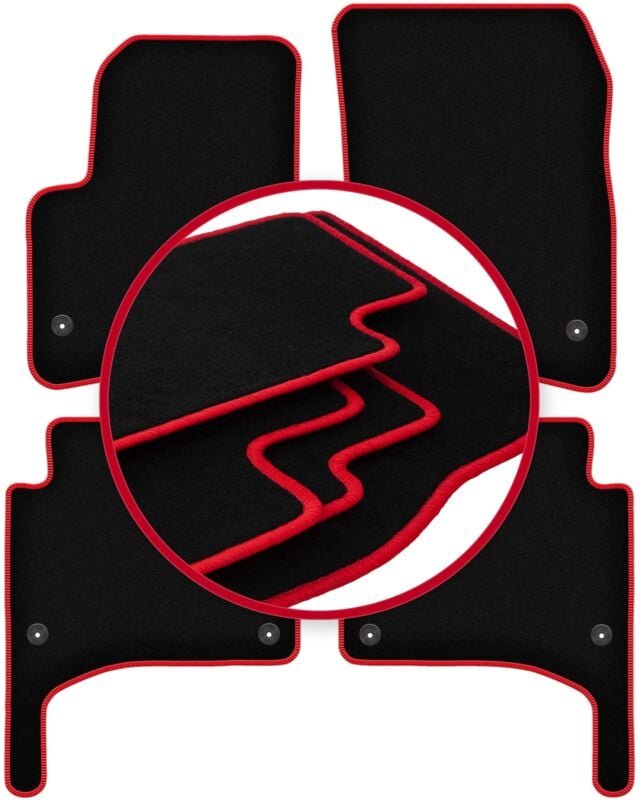 CARLUX-RED Autofußmatten für: Volkswagen Touareg I SUV (2002-2010)