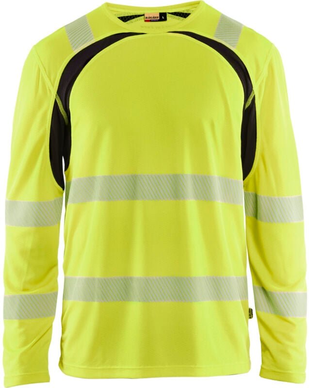 Thumbnail - Arbeits-T-Shirt mit langen Ärmeln Hochsichtbarkeit 3599 - Gelb/Schwarz S