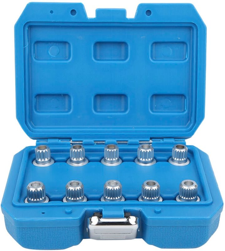 10-teiliges Radsicherungs-Radmuttern-Schlüsselsatz-Entferner-Installations-Anti-Diebstahl-Kit - Eosnow