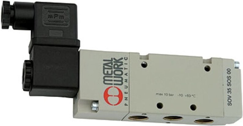 Thumbnail - 5/2-Wegeventil, elektropneumat., monostabil, g 1/8, 230 v, 50 Hz - Riegler