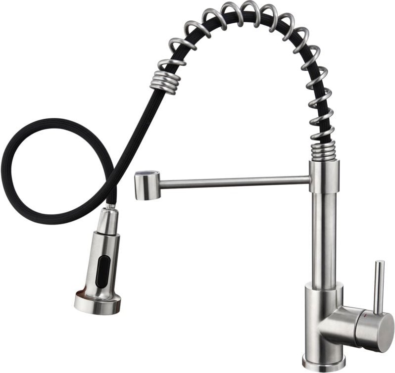 Hochdruck Ausziehbare Küchenarmatur mit Spiralfeder, 360° schwenkbar, mit 2 Auslauffunktionen, Warm- und Kaltwasser verf...