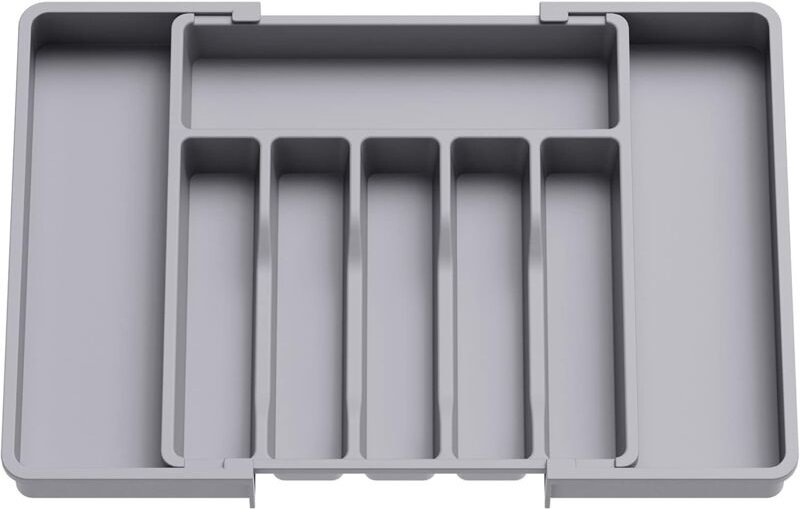 Besteckkasten, erweiterbare Schublade, Utensilienablage, verstellbarer Schubladen-Organizer für die Küche, kompakte Kuns...