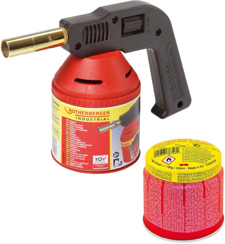 Rothenberger Industrial - RoFlame Premium Lötlampe 1.750 °c inkl. 1x C200 Kartusche 330 ml mit ill System - 1500004629