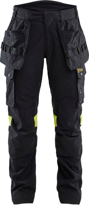 Multinorm-Arbeitshose für Frauen 7108 - Schwarz/Gelb M - FR(40) - SE(C38) - Kurz