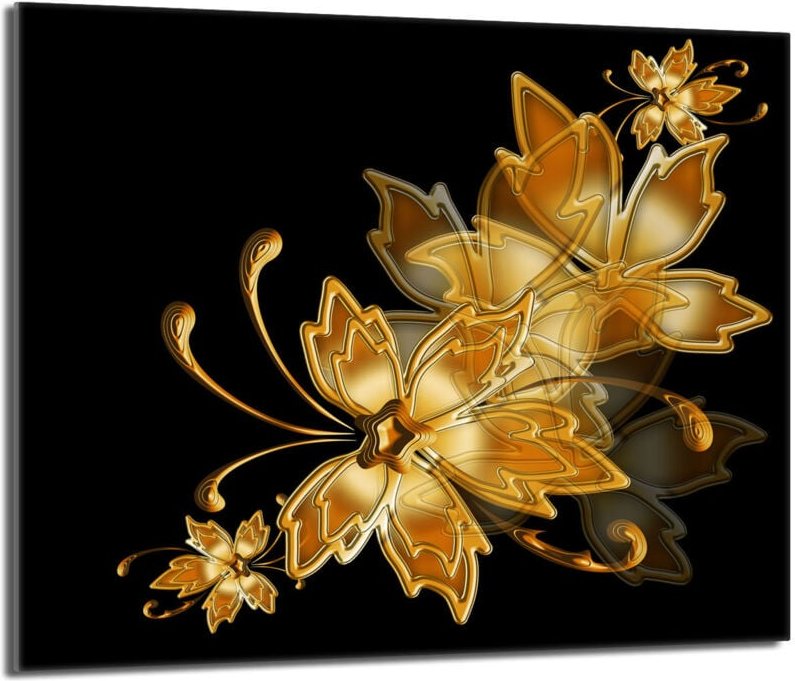 Glasschutzplatte für Herd 60x52 Gold