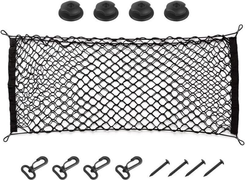 YMYNY Verstellbares, elastisches Kofferraum-Aufbewahrungsnetz, Kofferraum-Organizer-Netz, universelle Passform für Auto,...