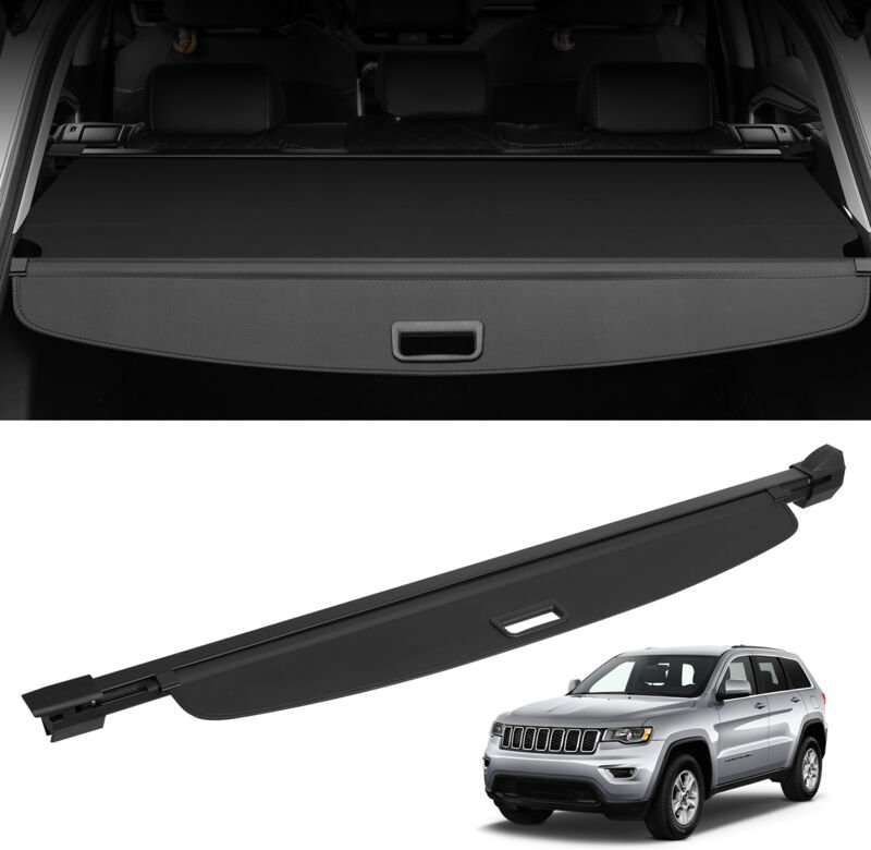 Einziehbare Laderaumabdeckung, verbesserte wasserdichte Kofferraumabdeckung, Sicherheitsschutz für Jeep Grand Cherokee 2...