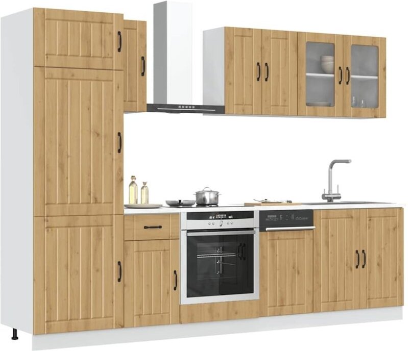 Vidaxl - 8-tlg. Küchenschrank-Set Kalmar Artisan-Eiche Holzwerkstoff