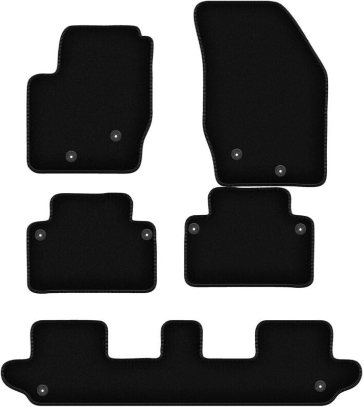BASIC schwarze Veloursmatten für: Volvo XC90 I SUV 7 Sitzer (2002-2014)