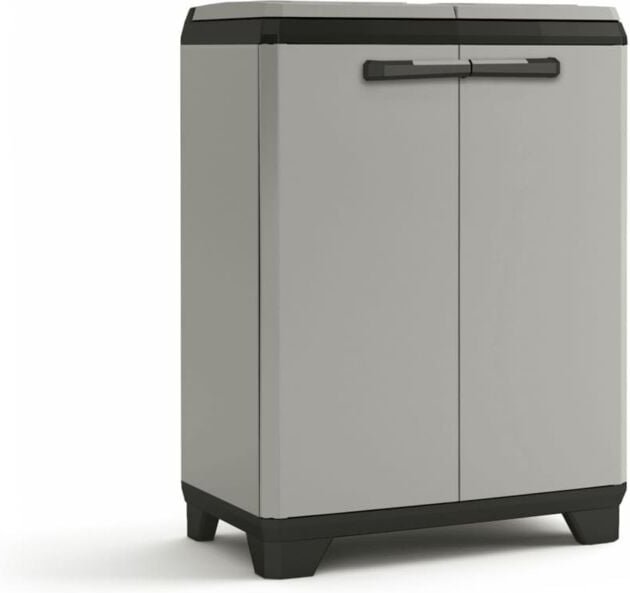 Planet Abfallbehälter - Recycling-Kunststoff, Grau/Schwarz, Müll de sortieren, 680 x 390 x 920 mm, Polypropylen, groß - ...