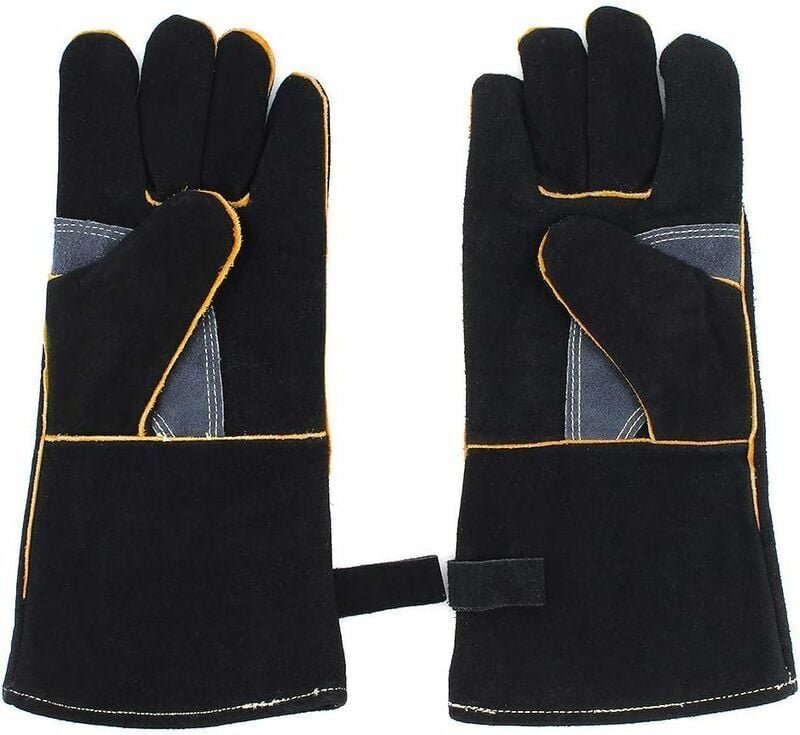 Thumbnail - Hitze- und feuerbeständige Handschuhe, Schweißhandschuhe für Kamin, Herd, Ofen, Grill, Schweißen, BBQ, Topflappen, Schut...