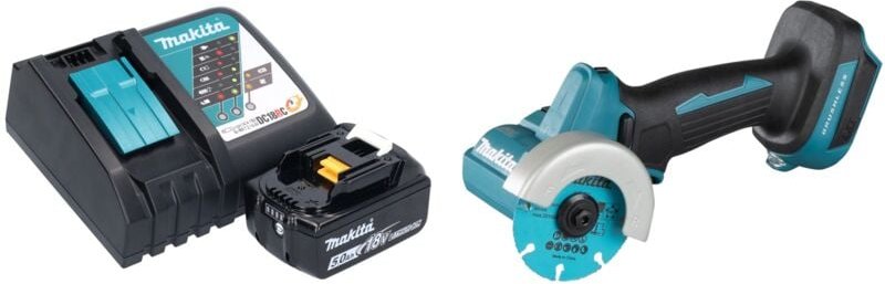 Makita DMC 300 RT1 Akku Winkelschleifer 18 V 76 mm Brushless + 1x Akku 5,0 Ah + Ladegerät