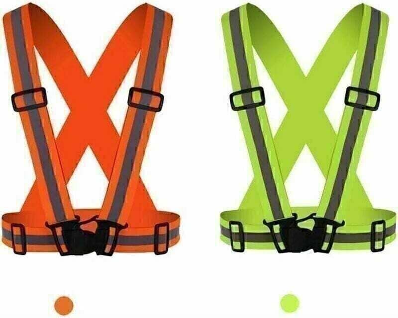 2-teilige reflektierende Weste – fluoreszierendes Sicherheitsgeschirr, verstellbares Warnarmband – für Radfahren, Laufen...