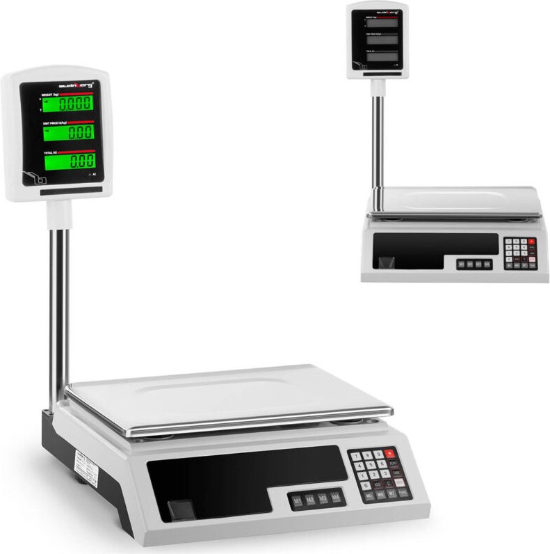 Plattform-Ladenwaage 34x23cm Netzteil + Batterie 30kg / 1g