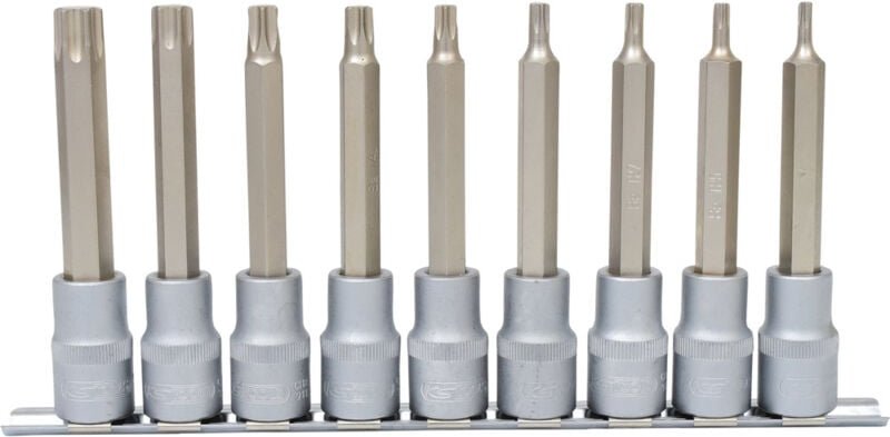 1/2' Bit-Stecknuss-Satz Torx, lang, 9-tlg, T20-T60