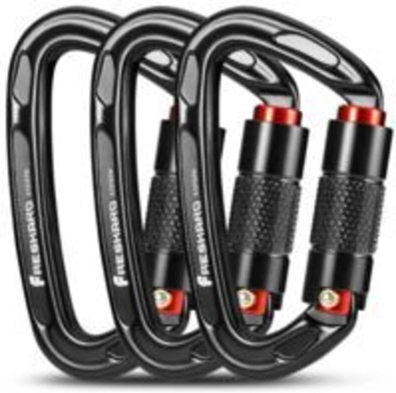 Kletterkarabiner, automatisch verriegelnde Karabiner, 25 kN-2550 kg, CE-zertifiziert, solide, für Bergsteigen, Hundelein...