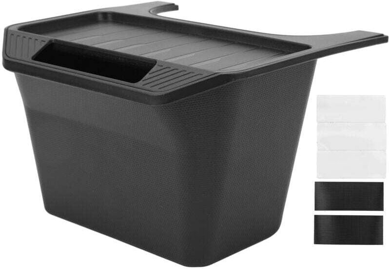 Decdeal Großes Fassungsvermögen, schwarze Aufbewahrungsbox für die hintere Mittelkonsole, für Tesla Model Y