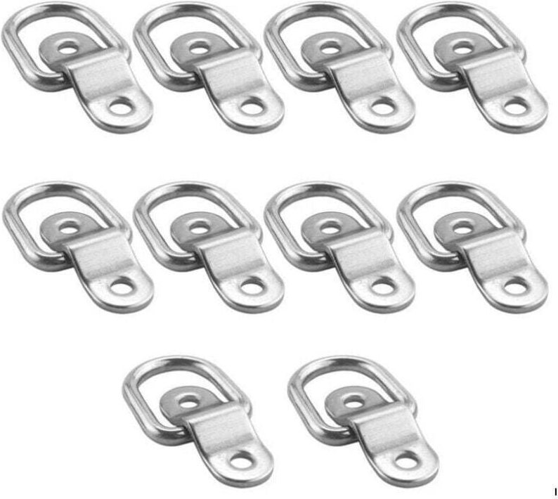 10 Stück D-Ring Zurrring Lastanker Anhängeranker Geschmiedeter Zurrring mit 20 Stück Schrauben zur Ladungssicherung im L...