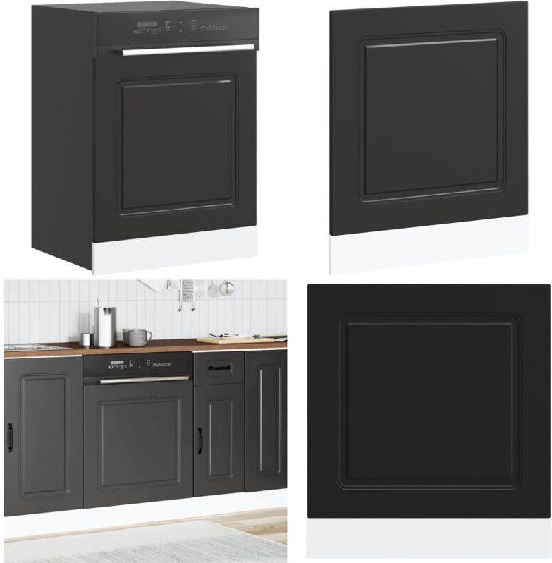 Geschirrspülerblende Kalmar Schwarz 60x1,5x67 cm Holzwerkstoff - Vidaxl