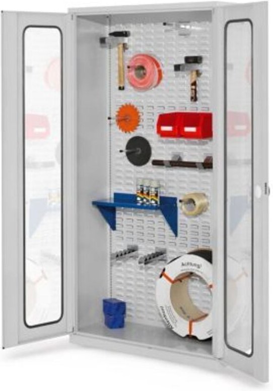 Kappes ®RasterPlan Werkstückschränke 1950x1000x410mm mit Sichtfenstertüren lichtgrau