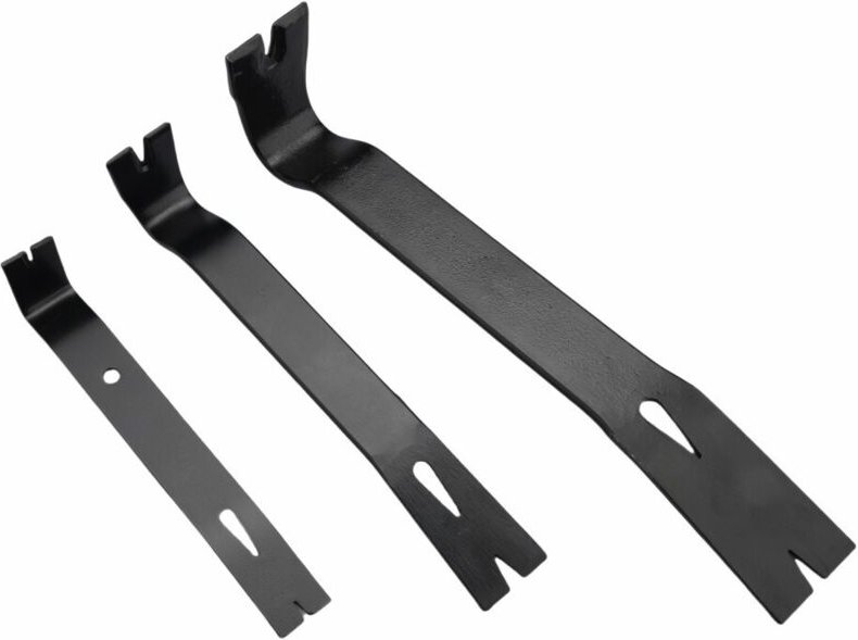 3-teiliges Set, 1er-Set mit Brecheisen und Nagelzieher, Schwarz