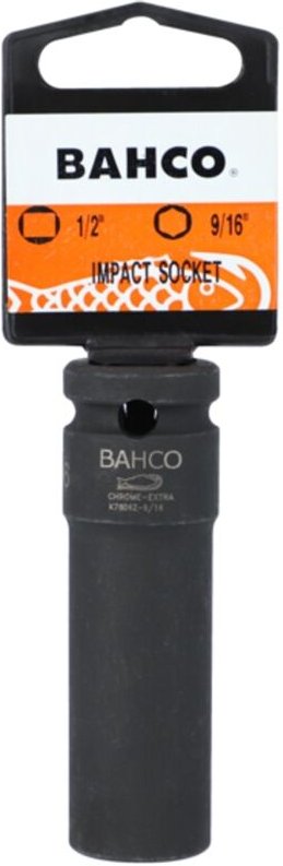 Bahco 1/2 Kraft-Steckschlüssel-Einsatz, 6kant, lang, SW 9/16, SB-Verpackung