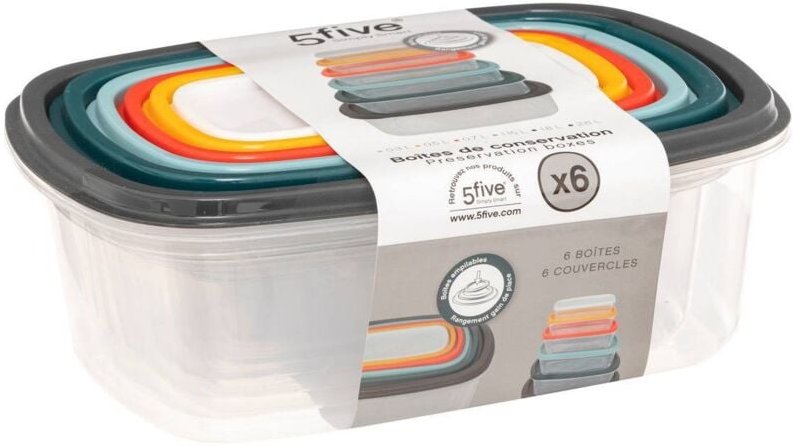 6 aufbewahrungsdosen colors kunststoff - 5five