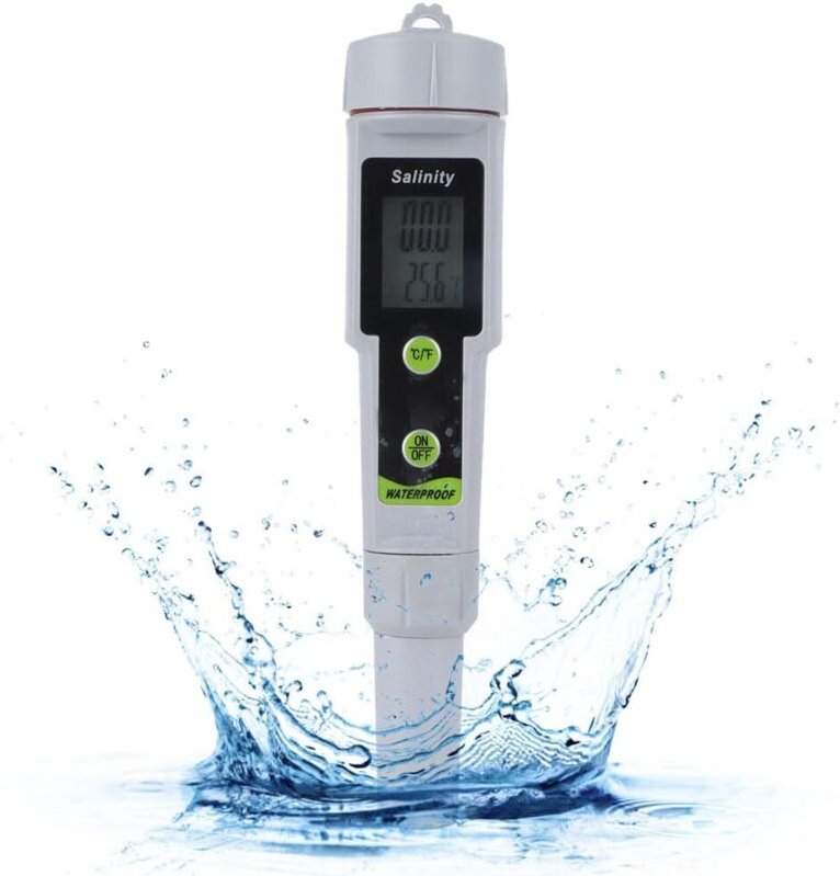 Pool-Salztester, digitaler elektronischer Pool-Salztester, Wasserqualitätstester für Temperatur, Salzgehalt, Meerwasser,...