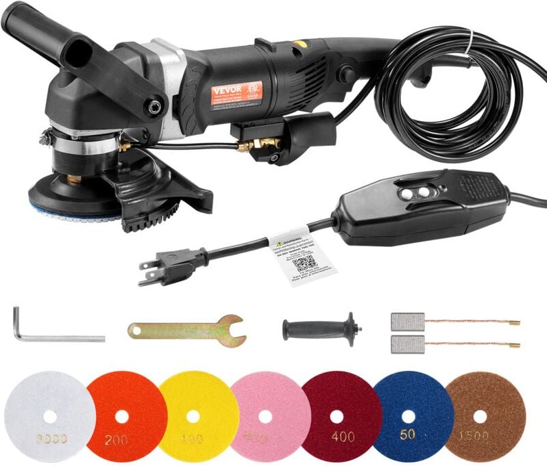Thumbnail - VEVOR Nass-Steinpolierer 4 Zoll, 800 W elektrischer Betonpolierer, 6 variable Geschwindigkeiten (700 – 3000 U/min) Nassp...