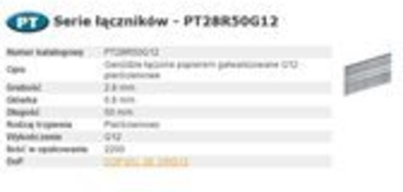 Nägel PT 280-50 Ring G12 2,2m, Bostitch, Modell PT 280-50, ideal für Befestigungen in Holz und harten Materialien, hochw...