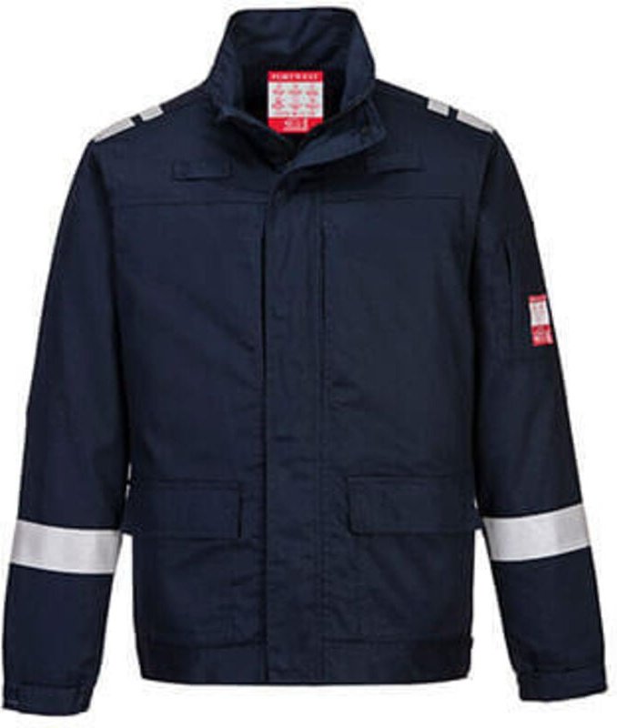 Bizflame Plus Jacke Streifen HV Marine 2XL