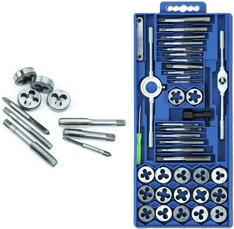 40-teiliges Gewindeschneidsatz Grobgewindeschneider Gewindeschneider Gewindebohrer-Set Metrisch M3-M12 inklusive Aufbewa...