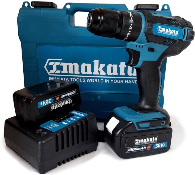 Thumbnail - Trade Shop Traesio - Trade Shop - 36V lithium-akku-schlagbohrschrauber mit doppelakku + koffer -