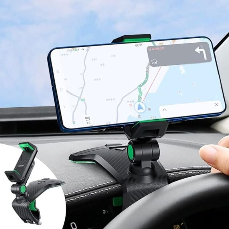 Thumbnail - Multifunktions-Armaturenbrett-Autotelefonhalter mit 360° verstellbarem Federclip, geeignet für 3-7-Zoll-Smartphones (Sch...