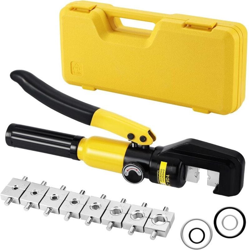 Thumbnail - 10 Tonnen Hydraulisches Crimpwerkzeug-Set mit 9 Matrizen, Hydraulisches Crimpwerkzeug, Ratschen-Anschlussklemmen-Crimpza...