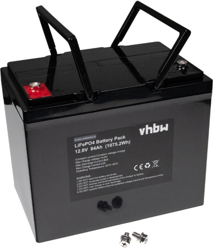 Vhbw - Akku Bordbatterie für Wohnwagen, Boot, Camping, Wohnmobil (84Ah, 12,8V, LiFePO4)