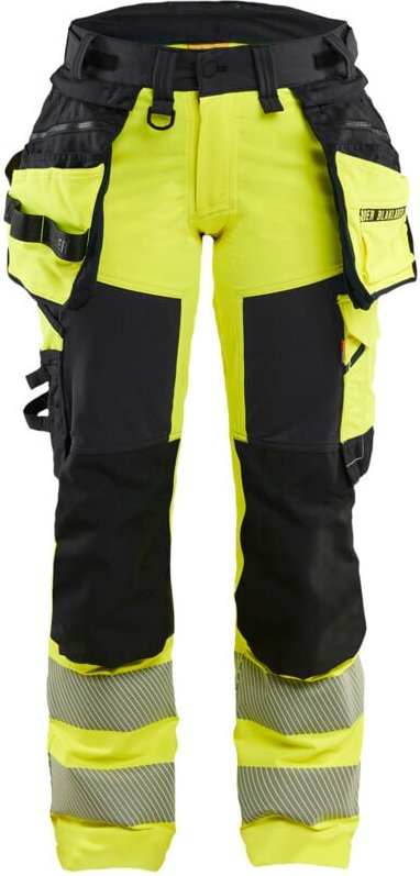 Dehnbarer Arbeitshose 4D Hochsichtbarkeit Damen 7022 - Gelb/Schwarz XL - FR(48) - SE(C46) - Normen