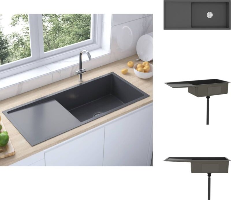 Küchenspülen & Spülbecken - Living Handgemachte Einbauspüle Schwarz Edelstahl - Schwarz