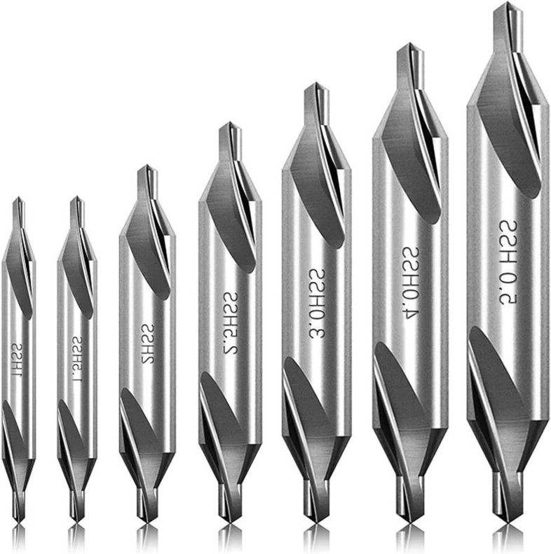 7-teiliges Zentrierbohrer-Set, M2 Hochgeschwindigkeitsstahl, 60-Grad-Winkel, Zentrierbohrer-Set, Kegelsenker, Werkzeuge ...