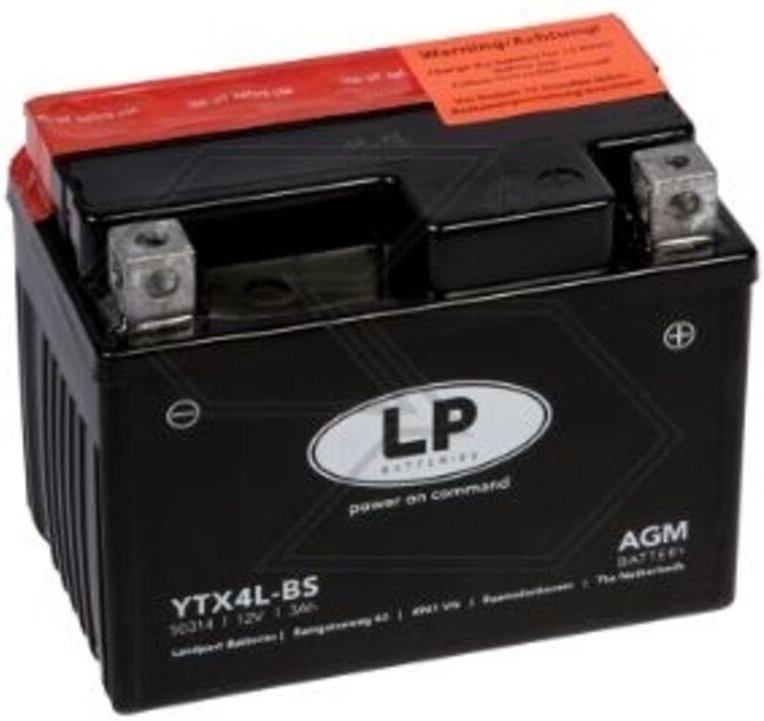 Batterie für verschiedene AGM-Modelle CBTX4L-BS 4 Ah 12 V polig + RECHTS