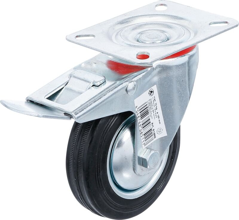 Lenkrolle mit Bremse mit Anschraubsockel ø 100 mm