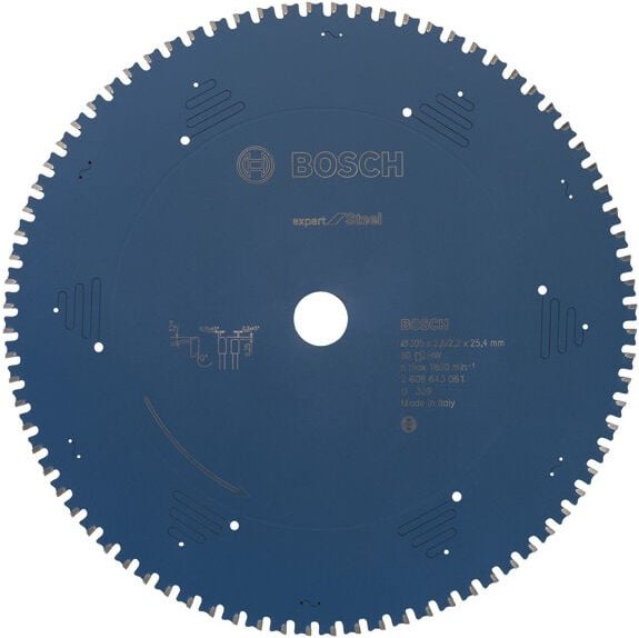 Kreissägeblatt Expert for Steel 305 x 25,4 x 2,6 mm, 80 Zähne - Bosch