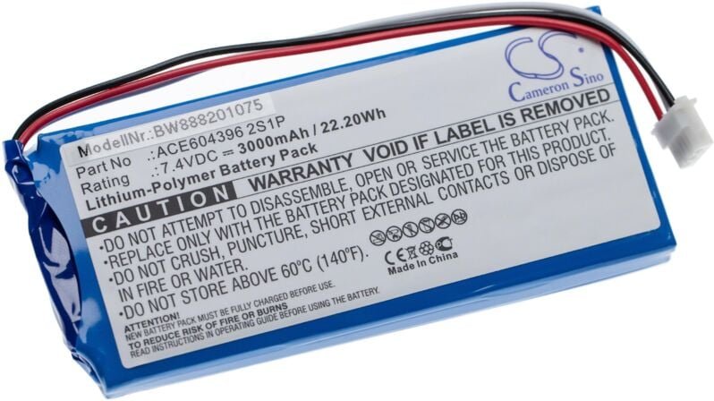 Vhbw - Akku Ersatz für Aaronia ACE604396 2S1P, E-0205 für Messgerät (3000mAh, 7,4V, Li-Polymer)
