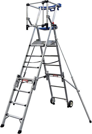 Matisère - Teleskop Podesleiter 4 bis 7 Stufen - Hauteur max. travail 3.79m - PIRLXT7-P/ALU