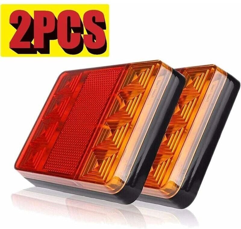 Thumbnail - 2 Stück Anhänger-Rückleuchten, LED-Rückbeleuchtung, Bremsleuchte, wasserdicht, Universal-Signalanzeige für lkw, Wohnwage...