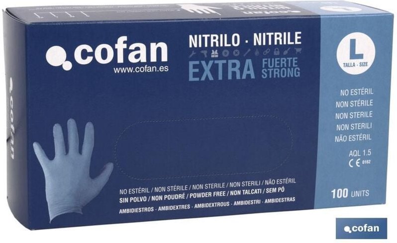 Box mit 100 extra starken Nitrilhandschuhen t - l