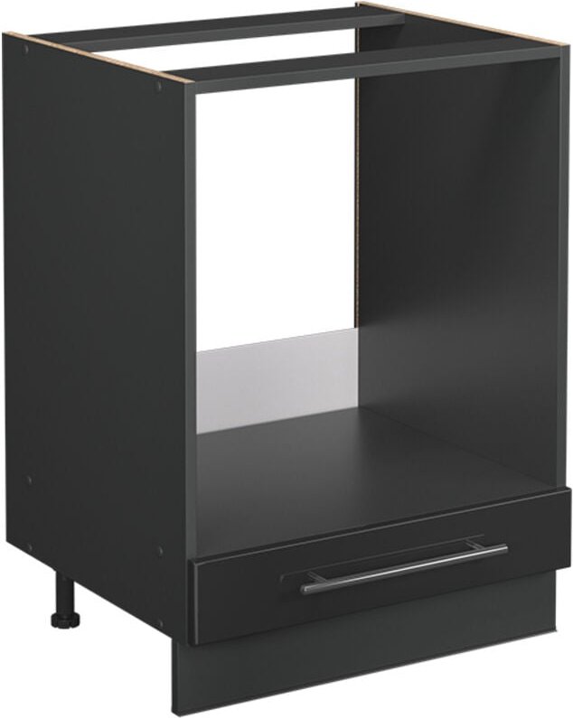 Herdumbauschrank Fame-Line, Anthrazit Hochglanz, 60 cm , AP Eiche, Vicco