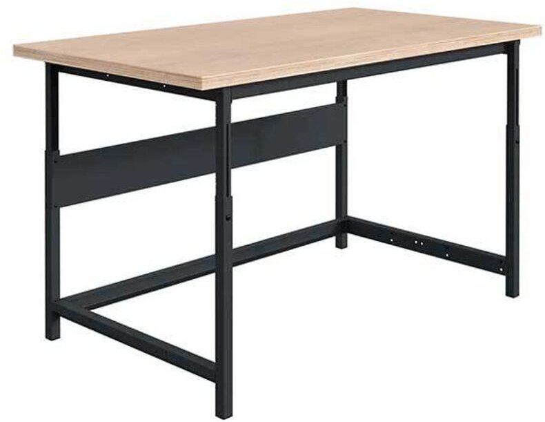 Werkbank für Werkstätten, höhenverstellbar - 1800x750x764/1044mm - Anthrazit RAL5016 - W010020522-GA